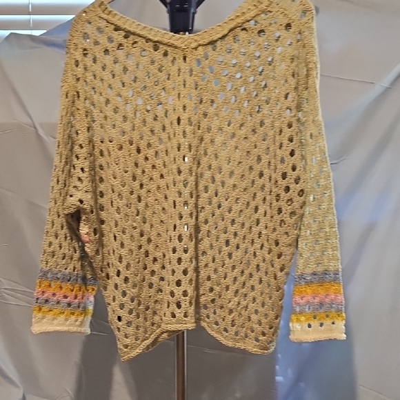 POL Crochet Knit Sweater with Peace Sign - Picture 2 of 2